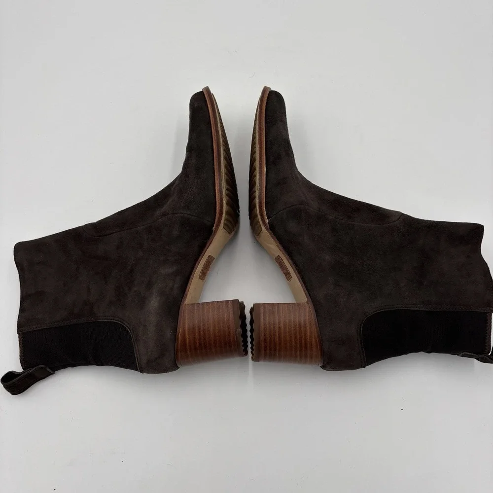 Timberland Brown Suede Ankle Booties Women's Size 8 Pointed Toe Western‎ - Picture 2 of 7